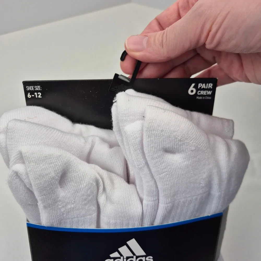 Adidas Men's Cushioned‎ Climalite Compression Crew Socks 6 Pair White 6-12 NWT